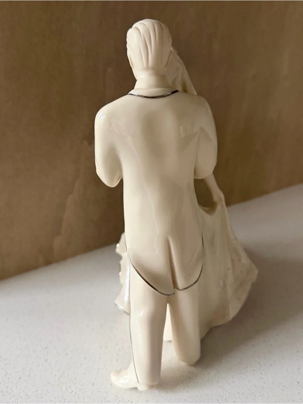 Lenox Ivory Bride and Groom Cake Topper with Silver Accents